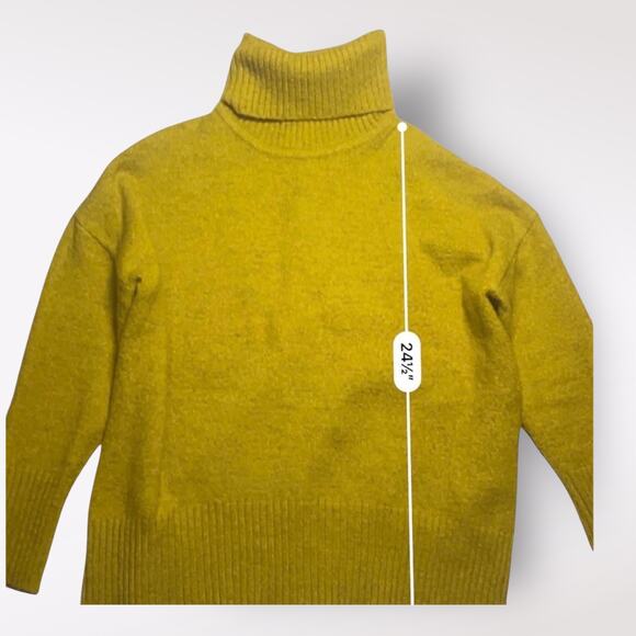 William Rast Alpaca Blend Mustard Yellow Turtleneck Sweater Size XS Soft Winter - Picture 5 of 7